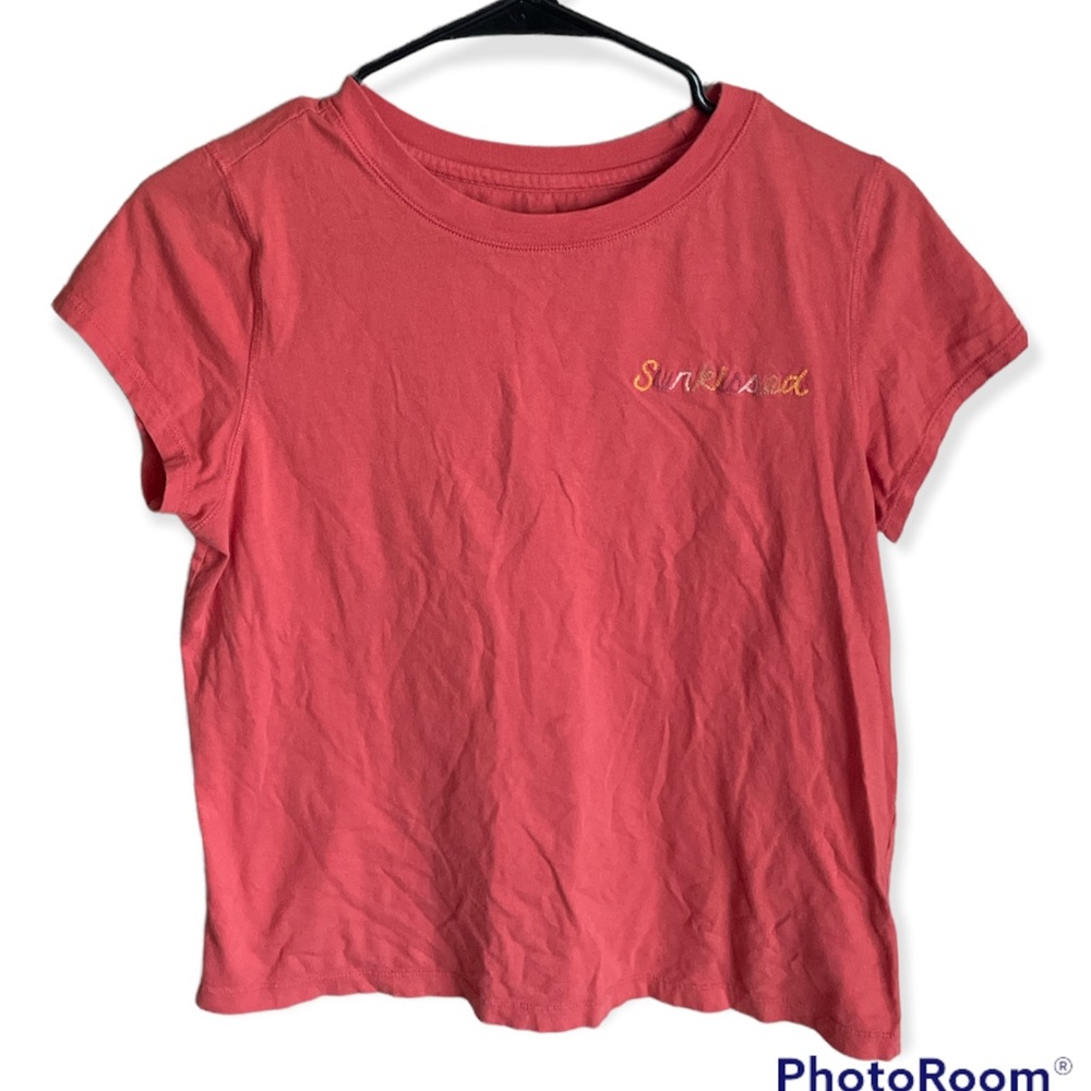 Universal Thread Tee Womens M Orange Embroidered Logo Casual Cute Basic